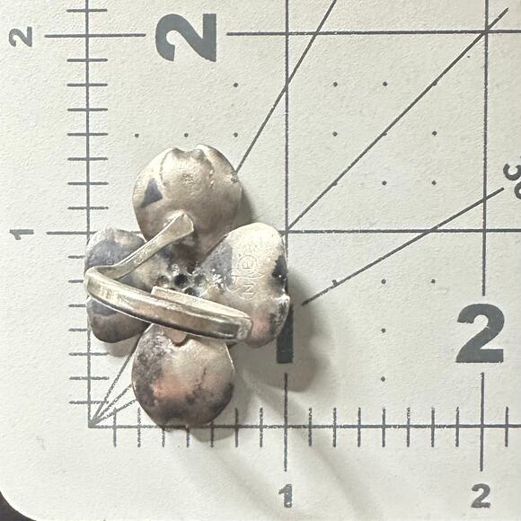 Stuart NYE vintage 1940s 925 sterling silver dogwood flower adjustable ring - Picture 8 of 9